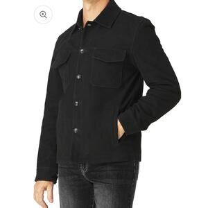 $598 Slate And Stone Black Suede Work Jacket Men’s Large